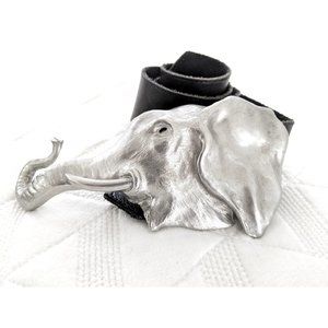Vintage Authentic Signed Rare Christopher Ross 1980 Elephant Belt Buckle +  Belt